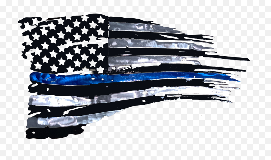 Tattered thin blue line flag